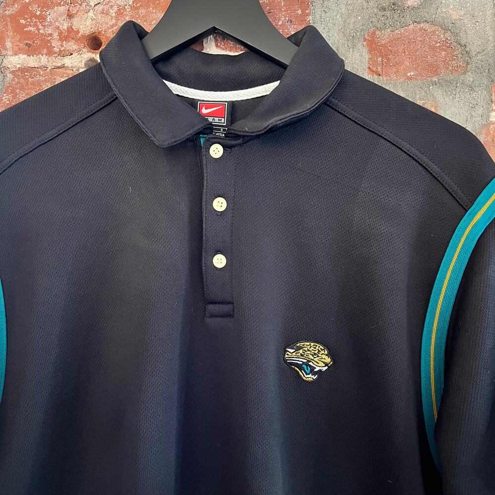 Vintage NFL Jacksonville Jaguars Men's Nike Black Polo Shirt L 23x31